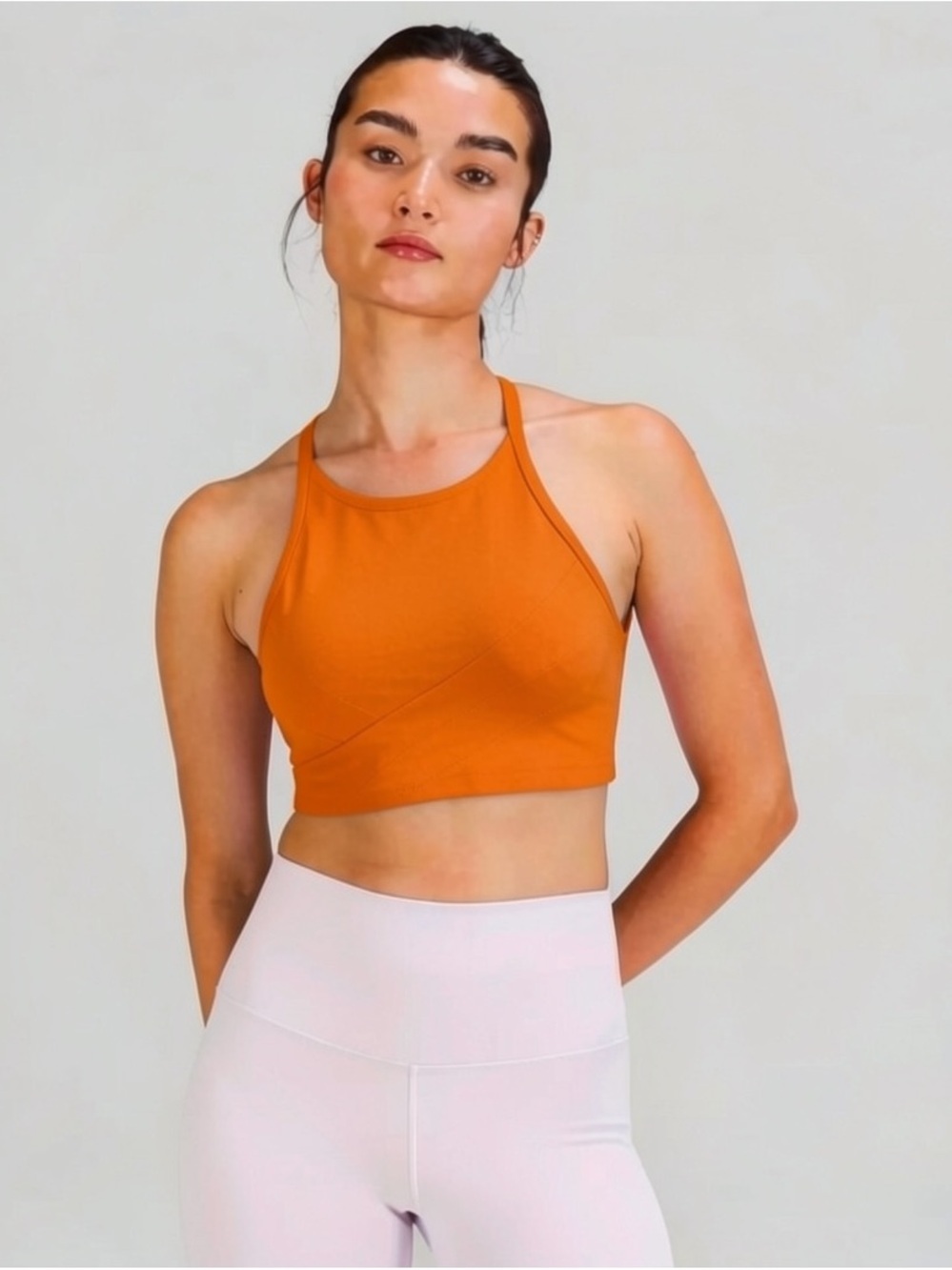 Lululemon Flow Y Wrap-Front High-Neck Bra Nulu – Orange Frappe – Size 6 – NWT